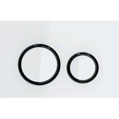 Placca Geberit Sigma50 Round Vetro Bianco / Nero Cromato Doppio Tasto 115.651.SI.1 Nero Opaco (1/4)