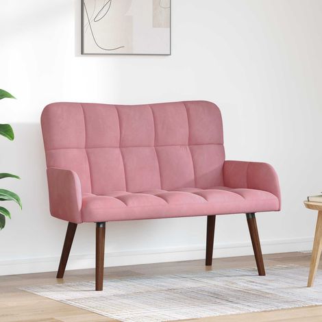 Canapé 2 places en velours rose, design moderne, 115 x 61 x 87 cm - PANGIVO (1/5)
