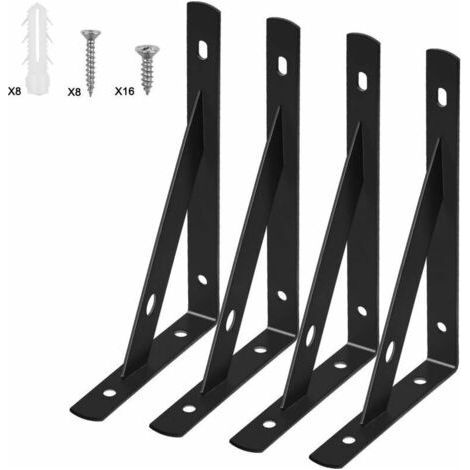 Set of 4 Wall Shelf Brackets - Anti-Rust Steel - Dimensions 150 x 95 x 15 mm - High Load Capacity - Easy Installation (1/5)