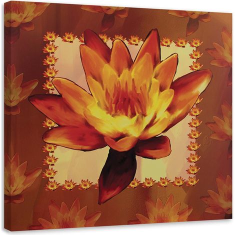 Tableau sur toile Nénuphar fleurs nature 50x50 (1/5)