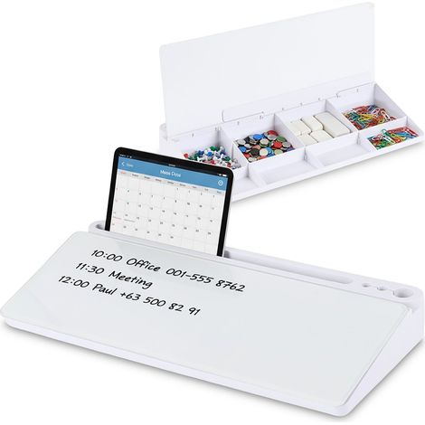Organizador de escritorio con 8 compartimentos y tablero de notas