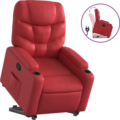 Maison Exclusive - Relaxsessel mit Aufstehhilfe Rot Kunstleder