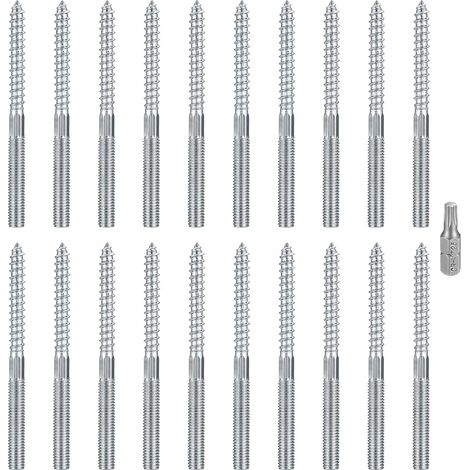 M8-Gewindeanker – 20er-Pack – Kohlenstoffstahl – Doppelseitiger Torx-Verschluss – Beton und Holz – 100 mm (1/5)