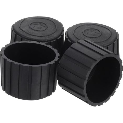 Lot de 4 embouts antidérapants en PVC pour pieds de chaise, 4,5 cm, protection de sol pour meubles - Noir (1/5)