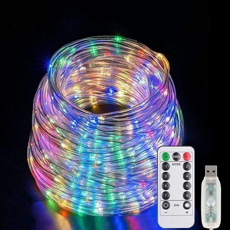 Guirlandes Lumineuses 100 LEDs 10 Mètres Fil d'argent 4 Couleurs,Prise USB avec Télécommande Lumière Etoilée pour Décoration Noël Soirée Mariage Fête (1/5)