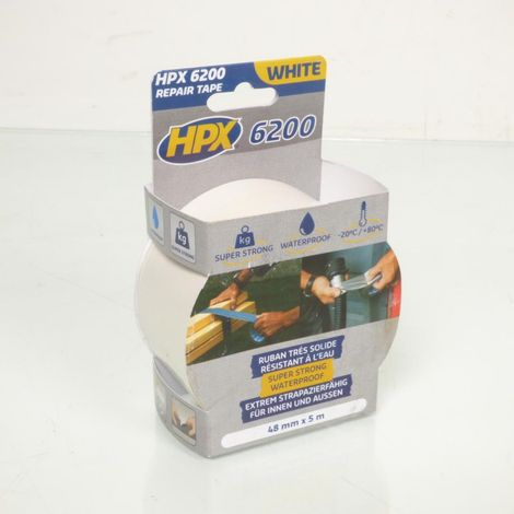 Gewebeklebebandrolle weiß HPX 6200 REPAIR TAPE 48mm x 5m CW5005 (1/5)