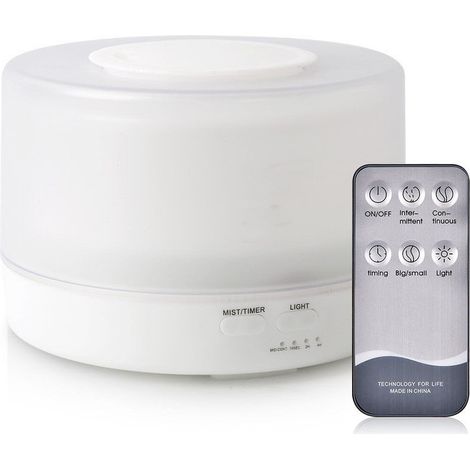 Umidificatore a ultrasuoni da 500 ml con illuminazione a LED e diffusore di aromaterapia per casa e ambienti – Diffusore di aromi a nebbia fredda per oli essenziali per relax e benessere - Crezuo