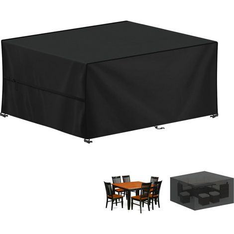 Housse Table Jardin 170x140x75cm Bâche Table de Jardin Imperméable Bache de Protection Exterieur Salon de Jardin, 420D Oxford Housse pour Mobilier de Jardin, Ensembles de Table et de Canapé (1/5)