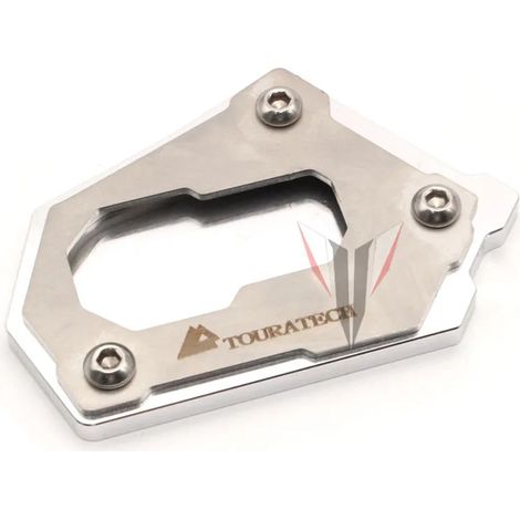 (Argent) Compatible avec BMW R1200GS LC K50 2012-2016 et R 1200 GS Adventure 2013-2016. Rehausse de béquille latérale CNC, plaque d'extension, coussinet maxpower (1/4)