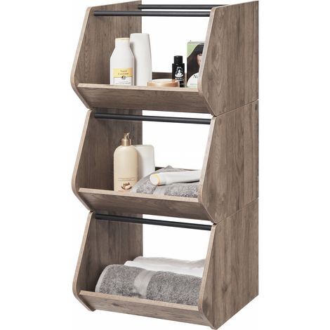 Iris Ohyama, estante, caja de almacenamiento de madera, muebles extra, 1 puerta plegable, escalable, sólida, cocina, dormitorio, salón - estante de muebles básicos - IWB - 400 - Marron centr é (1/5)