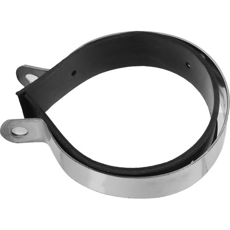 Collier de serrage universel pour tube d'échappement moto 3,9 pouces, bague de fixation en acier inoxydable avec bande en caoutchouc (1/5)