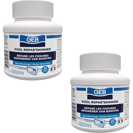 GEB – Lot de 2 colmateurs de fissure pour skimmers – Pot 125ml avec pinceau – Résiste à l’eau de piscine traitée – Consolidation pièces ABS (1/5)