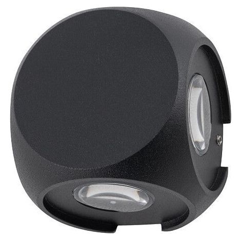 LED Wandlampe IP54 Schwarz 4-flmg Leuchte ALESSIO
