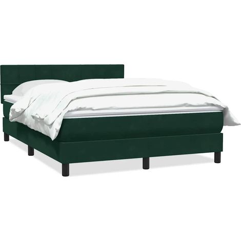 Maison Exclusive - Sommier à lattes de lit et matelas vert foncé 160x220cm velours