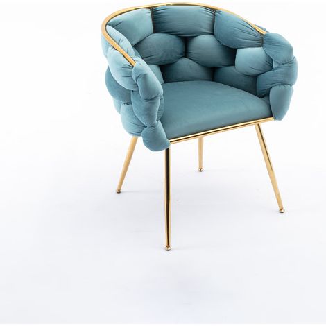 Chaise d'appoint moderne en velours avec structure métallique dorée pour salon, chambre ou salle à manger (1/5)