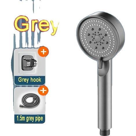 Doccetta a mano, a risparmio idrico, colore grigio (1/2)