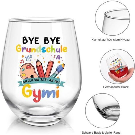 Verre À Vin - 520 Ml - Pour Rentrée Des Classes Collège Lycée - 1 Pièce (1/5)