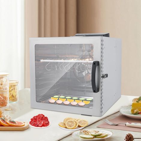 Haushalts-Fleischtrockner, 1000W, High-Efficiency-Lebensmitteltrockner, LED-Smart-Panel, Einstellbare Temperatur (86-194°F), Einstellbare Zeit (0-24 Stunden), Edelstahl, Silber (1/5)