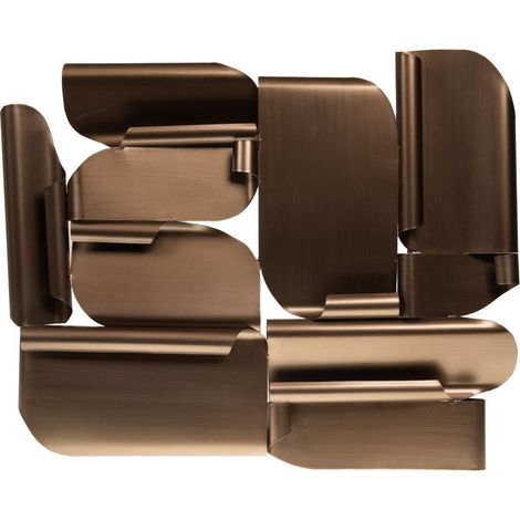 Décoration murale Sacha en métal 60 x 74 cm – Plaques métalliques marron satinées – Effet sculptural contemporain – Installation verticale/horizontale – Amadeus