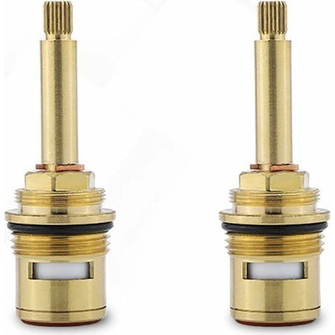 2Pcs Vannes De Robinet En Céramique En Laiton, Cartouches De Robinet De Rechange(Rouge + Bleu)-LIAIKI (1/5)