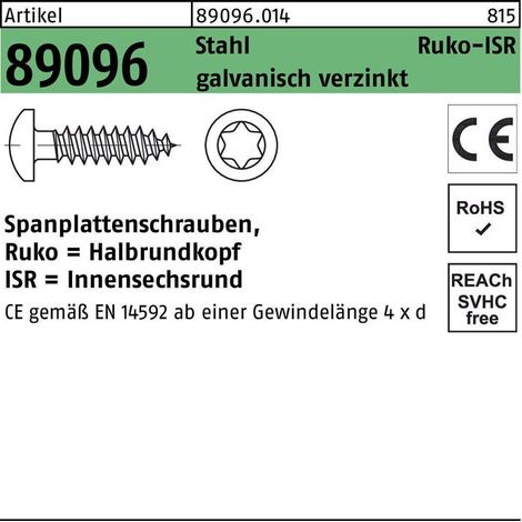 Vis pour panneaux d'aggloméré R 89096 HAKO ISR 6x25-T30 acier galv.zingué 500p.