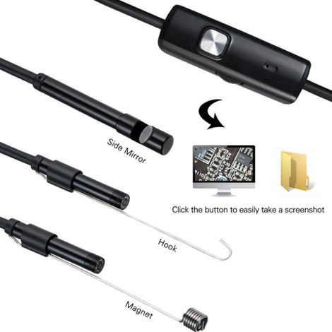 Endoscope 3 En 1 Usb/micro Usb/type-c 1280p Caméra d'Inspection 2.0 Mégapixels HD Borescope Étanche Câble Semi-Rigide Serpent Pour Téléphone - 1.5 m (1/5)