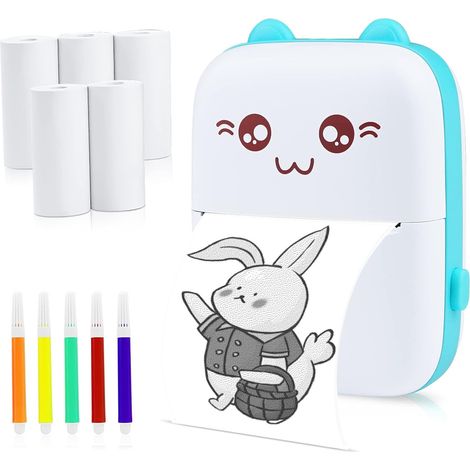 Imprimante thermique portable (avec 5 rouleaux de papier + 5 stylos de couleur) (1/5)