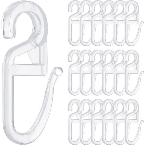 CSPARKV 150 Stück Vorhanghaken mit Ösen, Ø 6 mm Vorhanghaken, Kunststoff-Vorhanghaken, Vorhangschienenhaken für Vorhangschienen und Stangen, Vorhangzubehör (transparent)