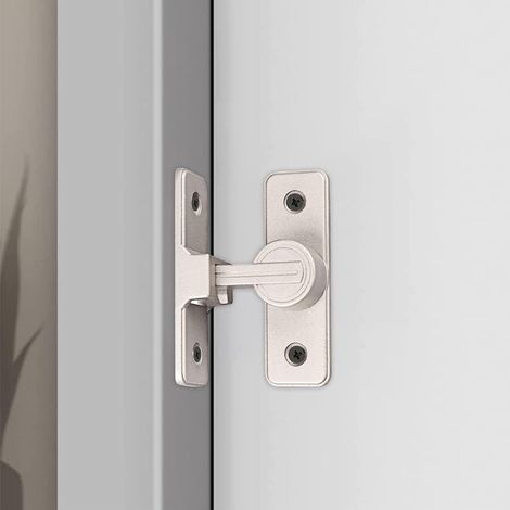 1PCS Verrou Serrure De Fermeture Porte Interieure Coulissante De 90° Loquet De Crochet A Porte Bascule Boulon De Verrouillage De Boucle Moraillon Antivol Verrous De Porte (1/4)