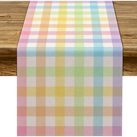 Tischläufer im Büffelkaromuster für Ostern, Partydekoration für Zuhause, Küche, Esszimmer, Kamin, Landhausstil für die Frühlingsfeiertage (13" x 72") (1/5)