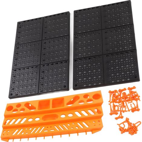 Vielseitige, perforierte ABS-Wandplatte, 15 kg Tragkraft, Werkzeug- und Teileaufbewahrungssystem, robuste Wandmontage. (1/5)