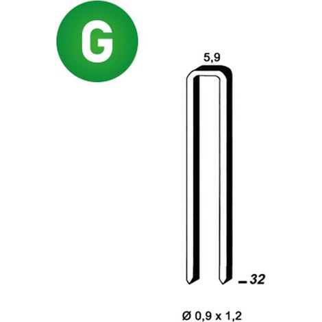 2 600 Agrafes Es-32 - Galvanisées - 5.9x32x0.9x1.2 mm - D-Work