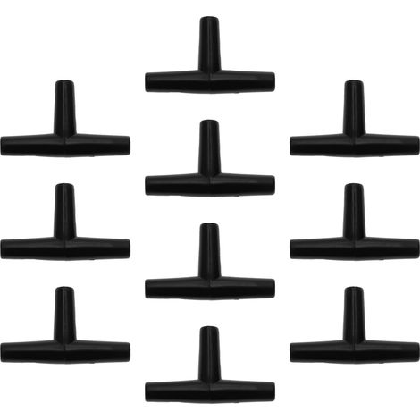 Plastic Pipe Fittings, 3/16" Black Plastic 3 Way Tee Fitting, 10 Pieces Pour Aquarium, Irrigation Gouttes À Gouttes, Alimentation, Connexions Étanches, Installation Facile, Performance Stable (1/5)