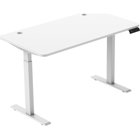 Schreibtischgestell 58x180x71-119 cm weiß aus Stahl elektrisch höhenverstellbar mit Dualmotor und 4 Speicherplätzen (1/2)