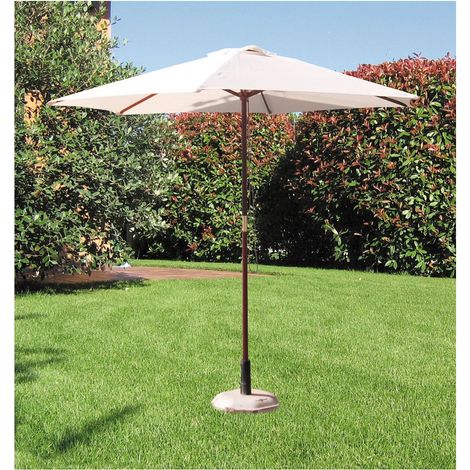 Ombrellone in legno tondo - 6 stecche - Ø 250 cm - palo Ø 38 mm - Colore: Bianco