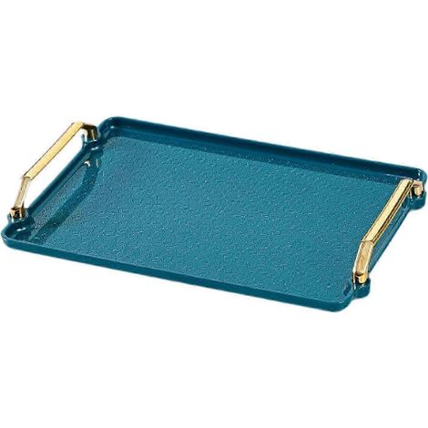 Dekoratives Serviertablett/Tischorganizer für Zuhause, Hotels und Bars zum Servieren von Gebäck, Snacks, Kaffee und Tee. Rechteckiger Snackteller.-green (1/5)