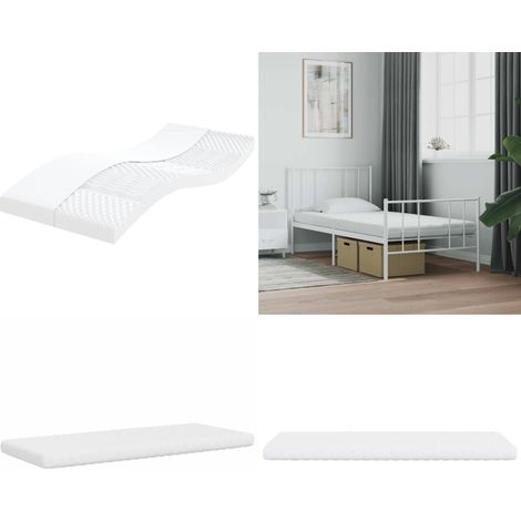 vidaXL Matelas en mousse blanc 100x220 cm 7 zones dureté 20 ILD