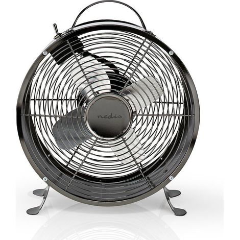 Nedis Ventilatore Vintage da Tavolo 2 Velocità 220 Volt 25cm Colore Canna di Fucile (1/5)