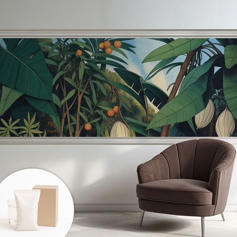 Papier peint intissé décoratif pour salon chambre et cuisine Facile à poser avec colle Jungle tropicale 250x104 cm (1/5)