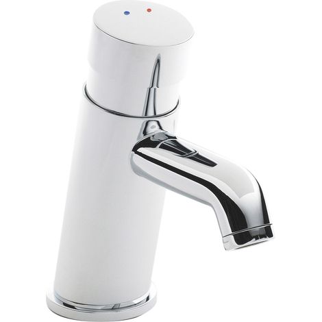 Push Button Mono Basin Tap - Chrome