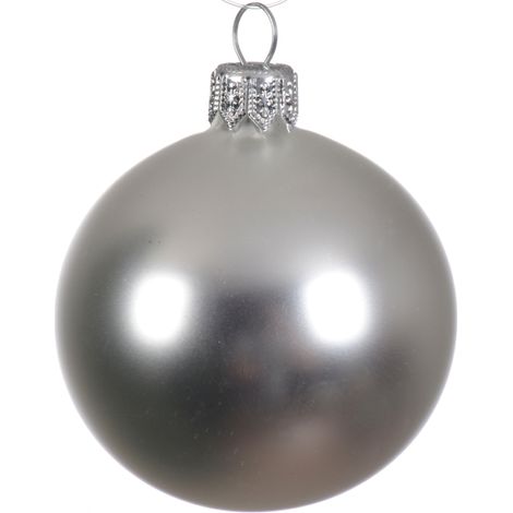 Silberne Weihnachtskugel Ø8 cm