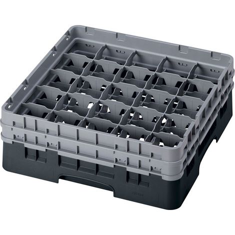 Casiers de lavage haut max 13.3 cm - 50 x 50 x 18.4 cm - Noir - Lot de 4 - Cambro