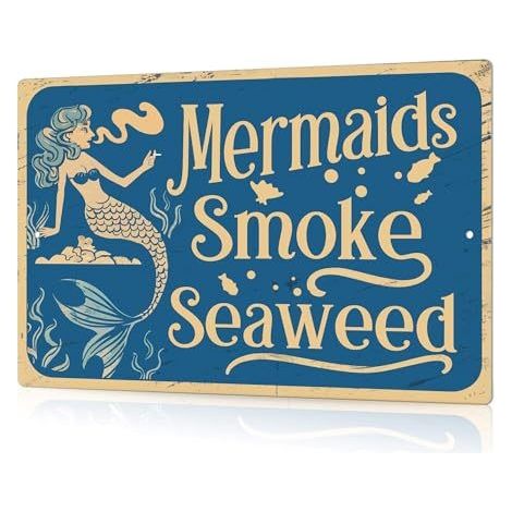 Creative New Vintage Mermaids Smoke Mermaid Wall Metal Tag -