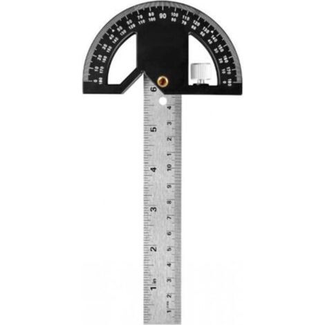 Rapporteur d'angle professionnel en acier inoxydable 304 mm – Règle de menuiserie précise 0-180° pour marquage, peinture et dessin (1/5)