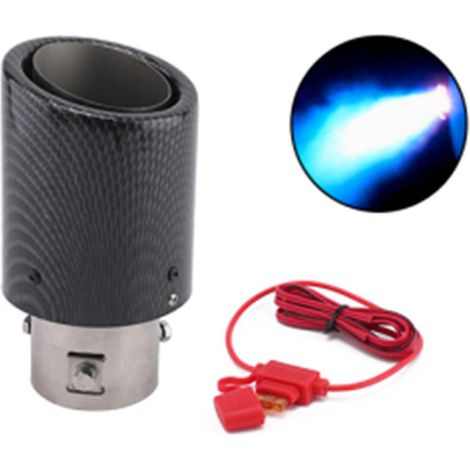 Échappements personnalisés pour voiture avec texture fibre de carbone, sorties d'échappement illuminées, feux LED effet flamme pour moto, échappements en acier inoxydable - acier inoxydable - bords ro (1/4)