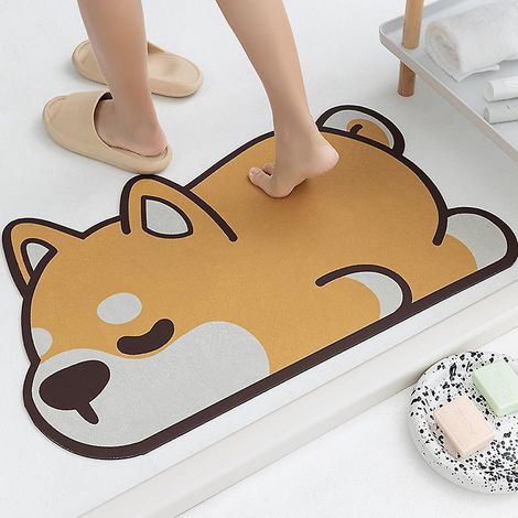 40 X 60 Cm Tapis De Sol Absorbant Diatomes Pour Animaux - Shiba Inu Jaune, Antidrapant Et Durable, Convient Pour La Maison, La Cuisine, La Chambr (1/5)