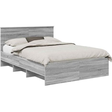 Struttura del letto con testiera Grigio Sonoma 160 x 200 cm vidaXL (1/5)