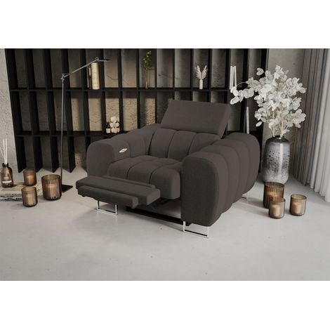 Sessel mit Relaxfunktion BASTIEN RELAX in Stoff Gemma Graphit