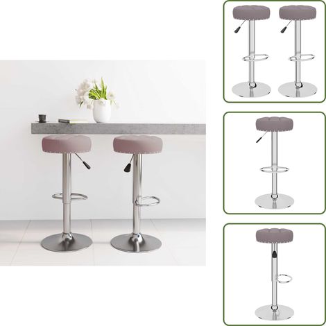 Tabourets de bar lot de 2 taupe tissu - Tabouret De Bar - Chaise De Comptoir - Tabourets De Cuisine - Meubles De Salle À Manger - Décoration Intérieure (1/5)