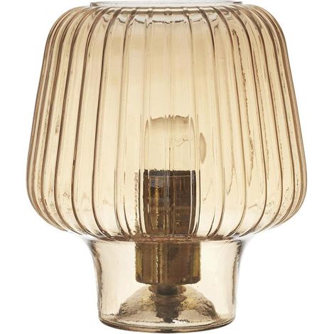 Lampe à Poser Verre Fumé "Champignon" 21cm Ambre (1/5)